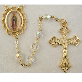 Gold-plated 7MM Our Lady of Guadalupe Rosary