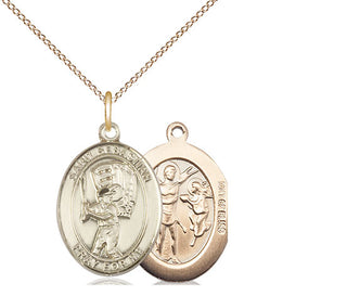 14kt Gold Filled Saint Sebastian Baseball Medal Religious Jewelry