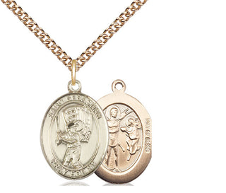 14kt Gold Filled Saint Sebastian Baseball Medal Religious Jewelry