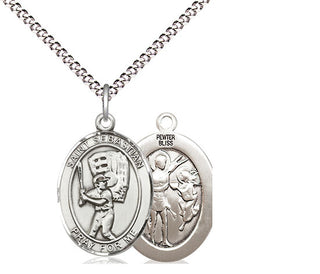 Pewter Saint Sebastian Baseball Medal Religious Jewelry