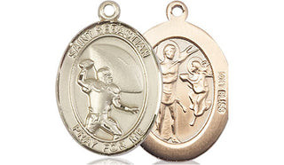 14kt Gold Saint Sebastian Football Medal