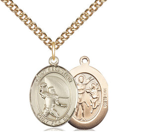 14kt Gold Saint Sebastian Football Medal