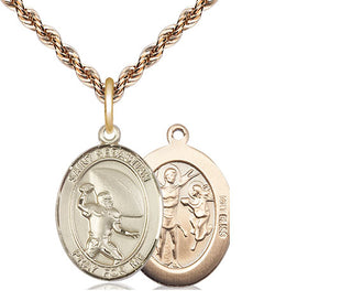 14kt Gold Saint Sebastian Football Medal