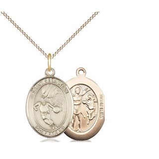 14kt Gold Filled Saint Sebastian Basketball Medal Religious Jewelry
