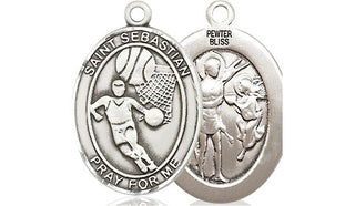 Pewter Saint Sebastian Basketball Medal