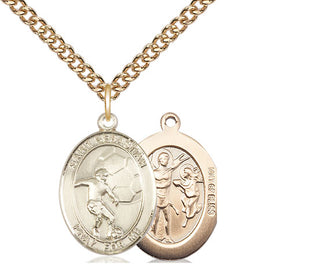 14kt Gold Filled Saint Sebastian Soccer Medal Religious Jewelry