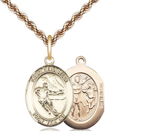 14kt Gold Filled Saint Sebastian Hockey Medal Religious Jewelry