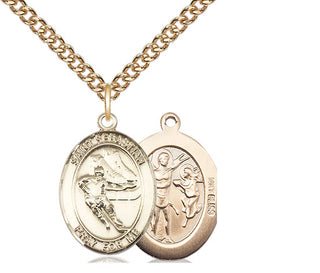 14kt Gold Saint Sebastian Hockey Medal
