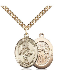 14kt Gold Saint Sebastian Tennis Medal