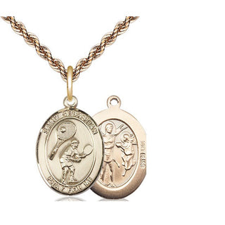 14kt Gold Saint Sebastian Tennis Medal
