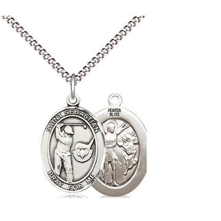 Pewter Saint Sebastian Golf Medal Religious Jewelry