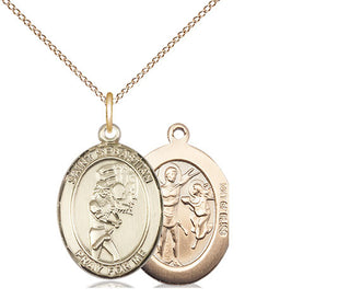 14kt Gold Filled Saint Sebastian Softball Medal Religious Jewelry