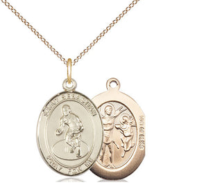14kt Gold Filled Saint Sebastian Wrestling Medal Religious Jewelry