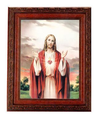 Sacred Heart 6X8" Print In 8.25X10.25" Ornate Wd Frame