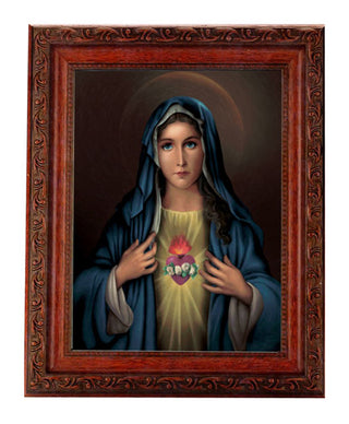 Immaculate Heart 6X8" Print In 8.25X10.25" Ornate Wd Frame