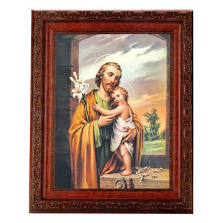 St. Joseph 6X8" Print In 8.25X10.25" Ornate Wd Frame