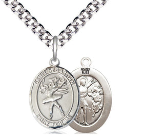 Pewter Saint Sebastian Dance Medal Religious Jewelry
