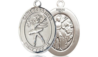 Sterling Silver Saint Sebastian Dance Medal Religious Jewelry