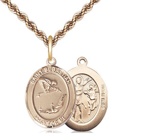 14kt Gold Filled Saint Sebastian Gymnastics Medal Religious Jewelry
