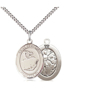 Pewter Saint Sebastian Gymnastics Medal Religious Jewelry