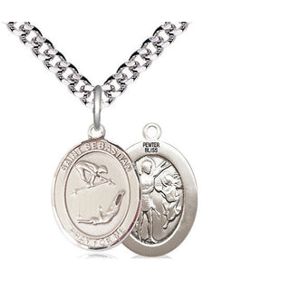 Pewter Saint Sebastian Gymnastics Medal Religious Jewelry