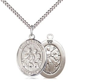 Pewter Saint Sebastian Choir Medal Religious Jewelry