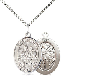 Sterling Silver Saint Sebastian Choir Medal Religious Jewelry
