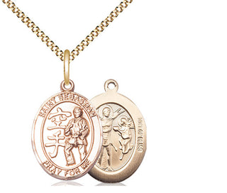 14kt Gold Filled Saint Sebastian Karate Medal Religious Jewelry