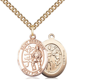 14kt Gold Filled Saint Sebastian Karate Medal Religious Jewelry