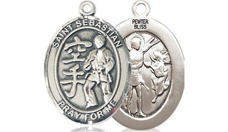 Pewter Saint Sebastian Karate Medal