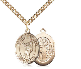 14kt Gold Filled Saint Sebastian Lacrosse Medal Religious Jewelry