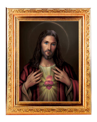 Sacred Heart 6X8" Print In A 8.25X10.25" Gold Wd Frame