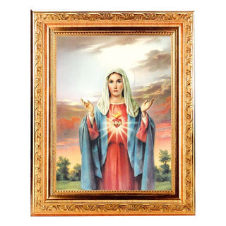 Immaculate Heart 6X8" Print In 8.25X10.25 Gold Wd Frame