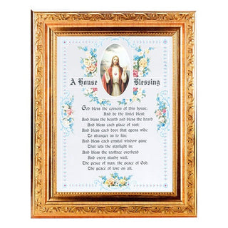 A House Blessing Print In A 8.25X10.25" Gold Wd Frame