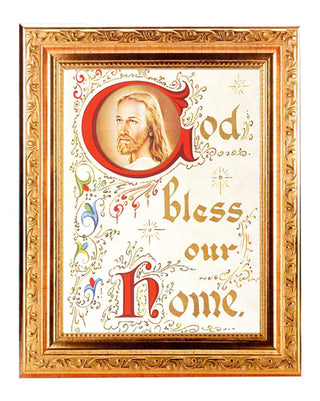 House Blessing 6X8" Print In 8.25X10.25" Gold Wd Frame