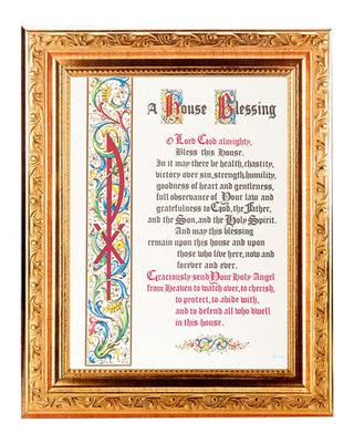 House Blessing 6X8" Print In 8.25X10.25" Gold Wd Frame
