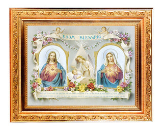 Baby Room Blessing Print (Spanish)Gold 8.25X10.25" Wood Frame