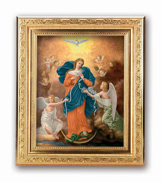 Our Lady Untier Of Knots In A 8.25X10.25" Gold Wd Frame