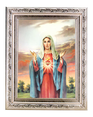 Immaculate Heart 6X8" Print In 8.25X10.25 Silver Wd Frame
