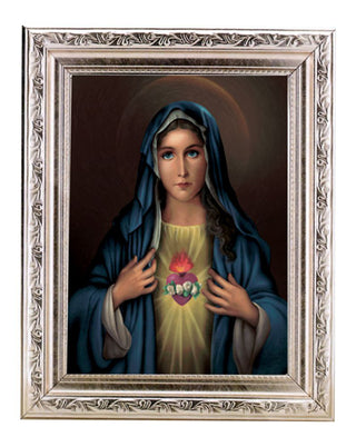 Immaculate Heart 6X8" Print In 8.25X10.25" Silver Wd Frame