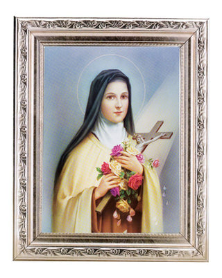 St. Therese 6X8" Print In A 8.25X10.25" Silver Wd Frame