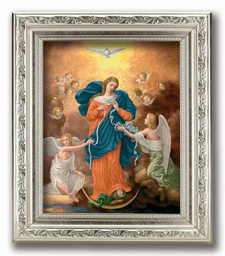 Our Lady Untier Of Knots In A 8.25X10.25" Silver Wd Frame