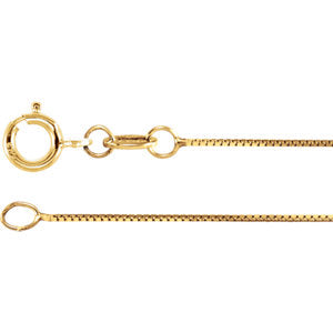 18-inch Box Chain with Spring Ring - 18K Yellow