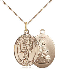 14kt Gold Filled Guardian Angel Baseball Medal Religious Jewelry