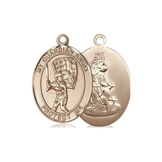 14kt Gold Guardian Angel Baseball Medal
