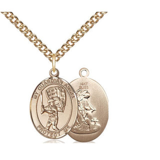 14kt Gold Guardian Angel Baseball Medal