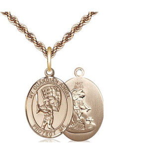 14kt Gold Guardian Angel Baseball Medal