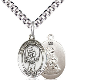 Pewter Guardian Angel Baseball Medal Religious Jewelry