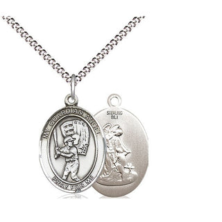 Sterling Silver Guardian Angel Baseball Medal Religious Jewelry