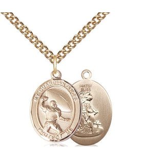 14kt Gold Filled Guardian Angel Football Medal Religious Jewelry